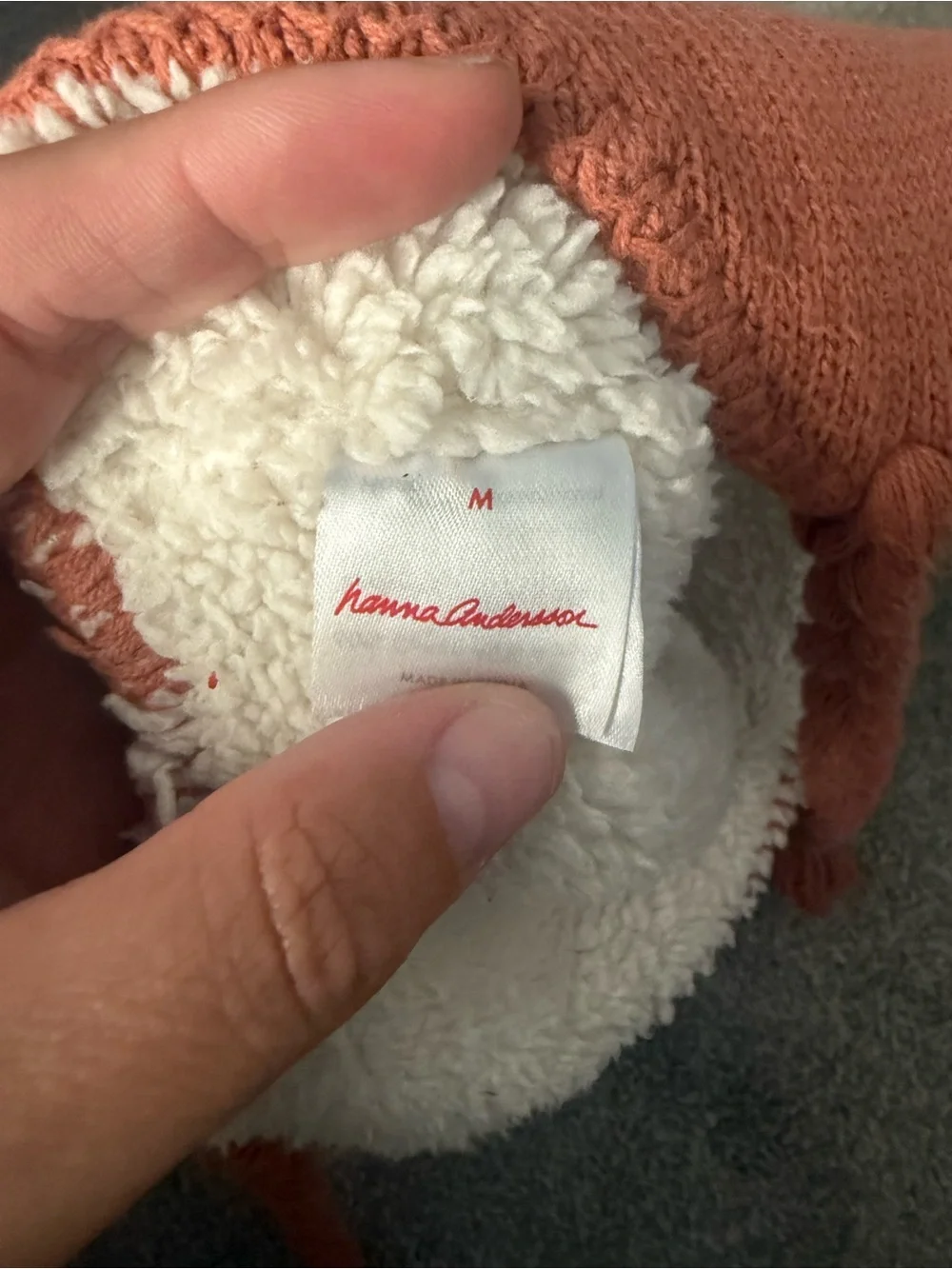 Hanna Andersson Deer Fawn Knit Winter Hat with Earflaps Sz M